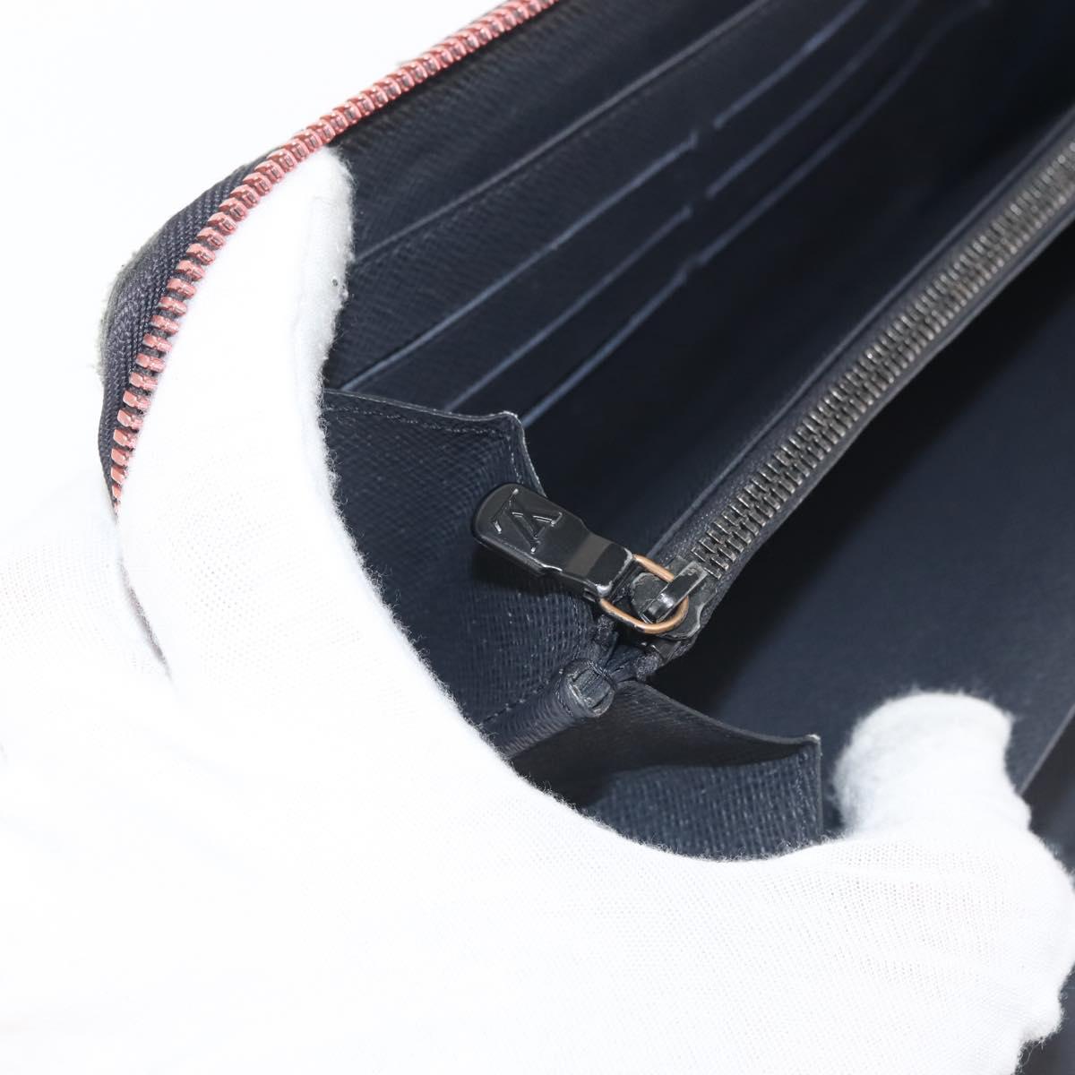LOUIS VUITTON Ink Upside Down Zippy Organizer NM Wallet Navy M62931 Auth 146162