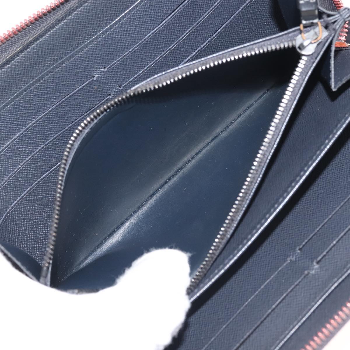LOUIS VUITTON Ink Upside Down Zippy Organizer NM Wallet Navy M62931 Auth 146162