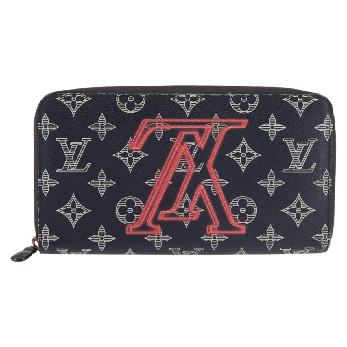 LOUIS VUITTON Ink Upside Down Zippy Organizer NM Wallet Navy M62931 Auth 146162