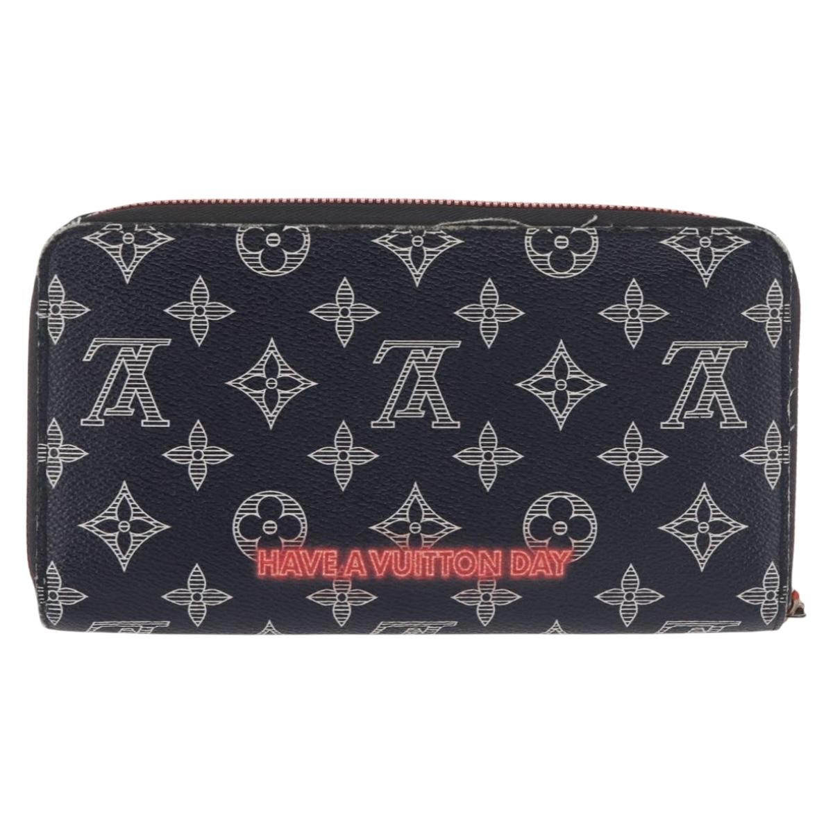 LOUIS VUITTON Ink Upside Down Zippy Organizer NM Wallet Navy M62931 Auth 146162