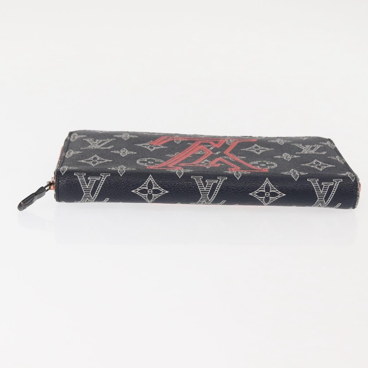 LOUIS VUITTON Ink Upside Down Zippy Organizer NM Wallet Navy M62931 Auth 146162