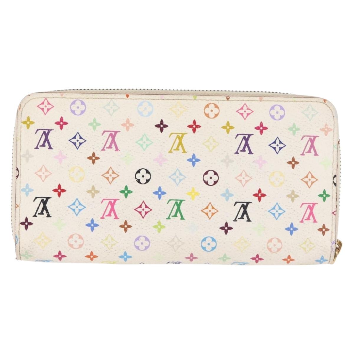 LOUIS VUITTON Monogram Multicolor Zippy Wallet Wallet White M60241 Auth 146163
