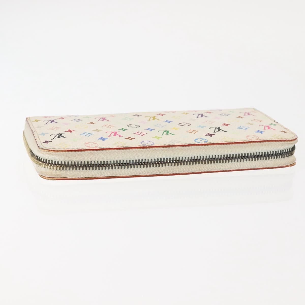 LOUIS VUITTON Monogram Multicolor Zippy Wallet Wallet White M60241 Auth 146163