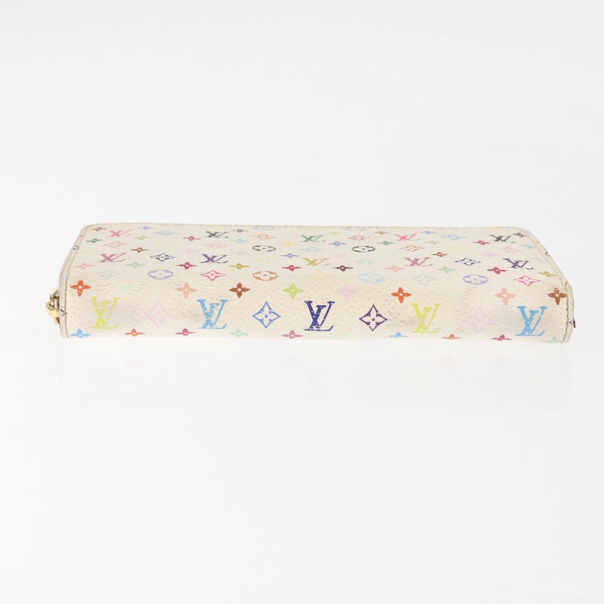 LOUIS VUITTON Monogram Multicolor Zippy Wallet Wallet White M60241 Auth 146163