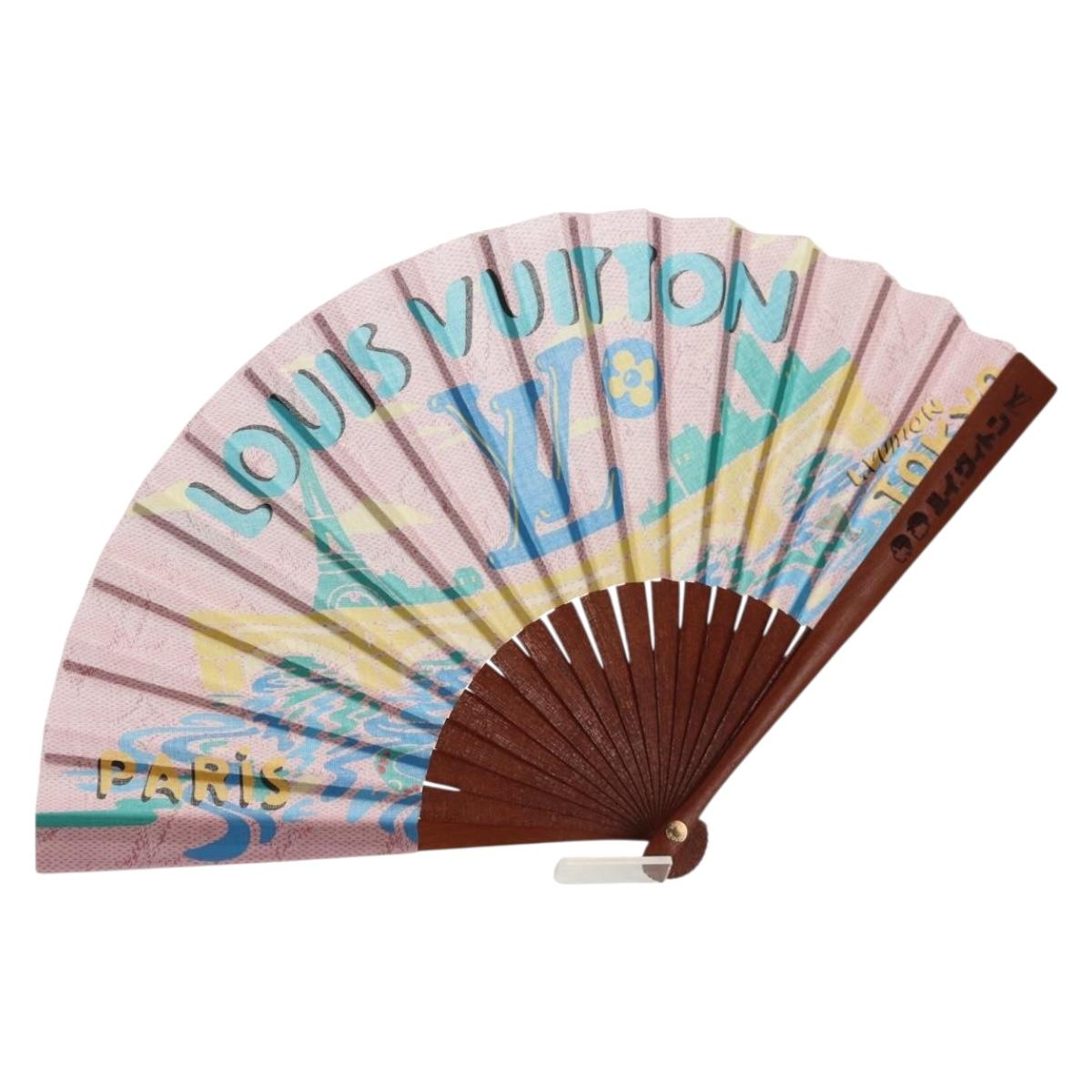 LOUIS VUITTON Fan Japanese Fan Pleated Pink GI1423 LV Auth 146167M
