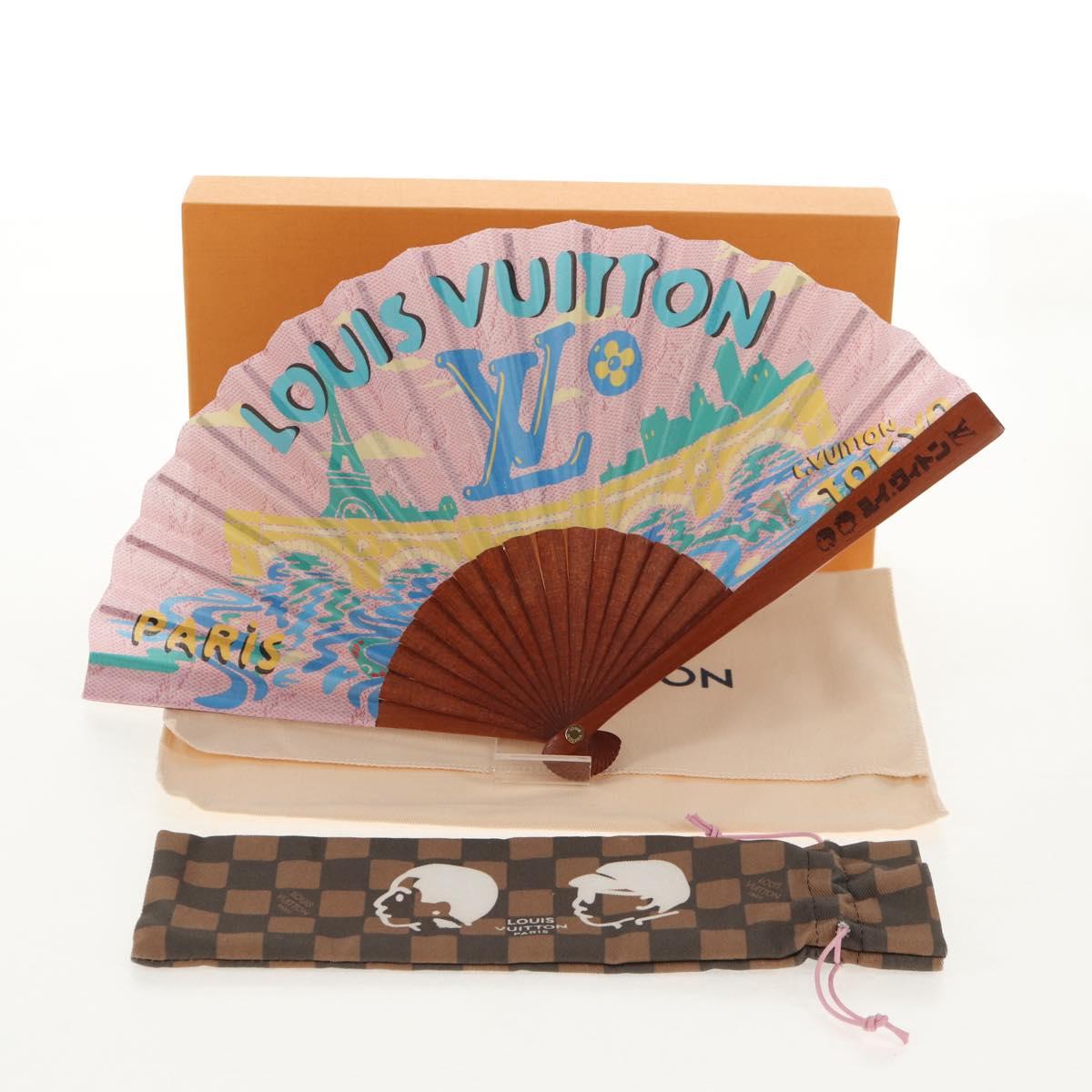 LOUIS VUITTON Fan Japanese Fan Pleated Pink GI1423 LV Auth 146167M