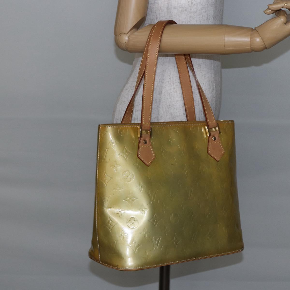 LOUIS VUITTON Monogram Vernis Houston Hand Bag Gris M91053 LV Auth 146208