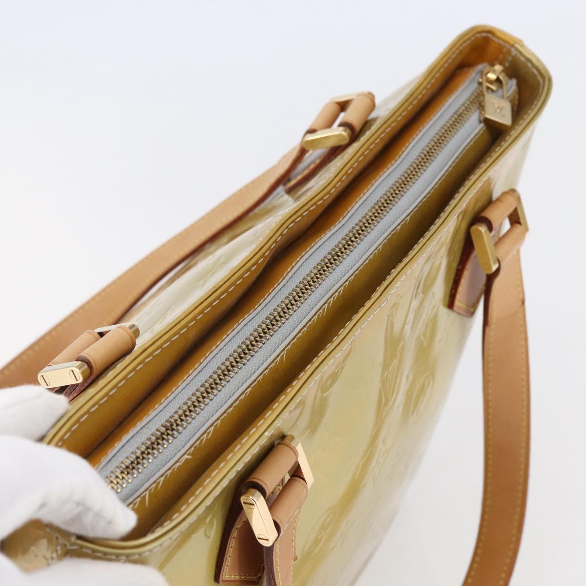 LOUIS VUITTON Monogram Vernis Houston Hand Bag Gris M91053 LV Auth 146208