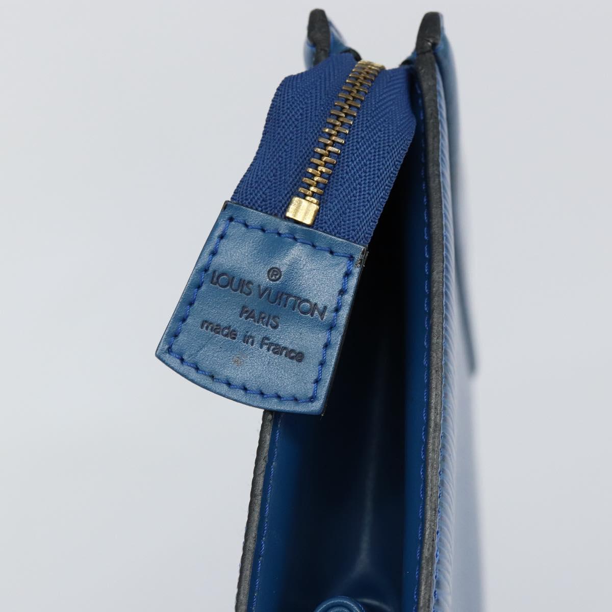 LOUIS VUITTON Epi Trousse Crete Pouch Blue M48405 LV Auth 146213
