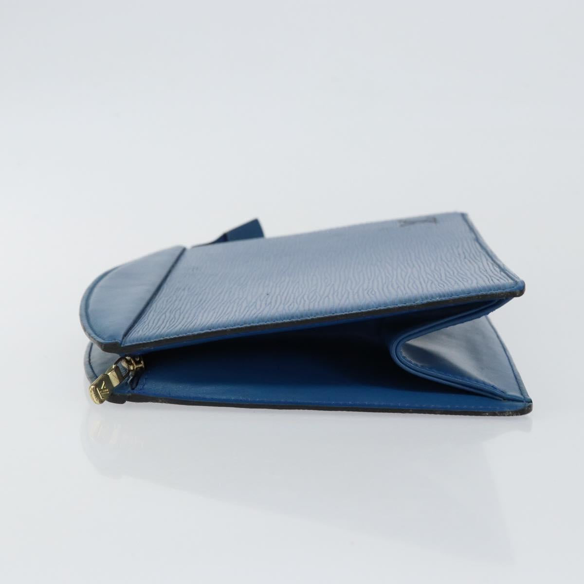 LOUIS VUITTON Epi Trousse Crete Pouch Blue M48405 LV Auth 146213