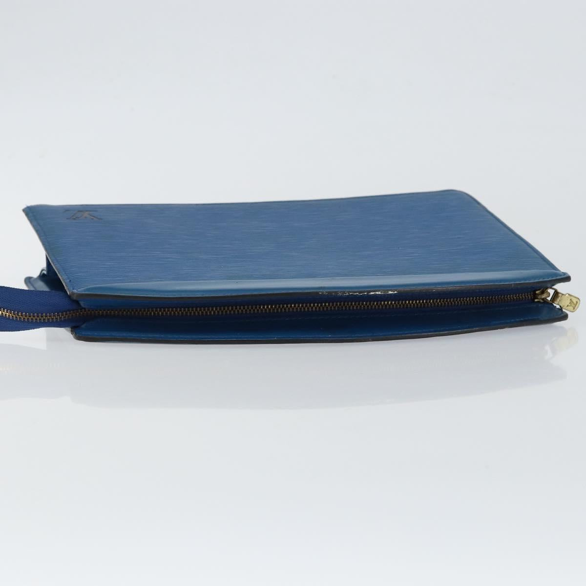 LOUIS VUITTON Epi Trousse Crete Pouch Blue M48405 LV Auth 146213