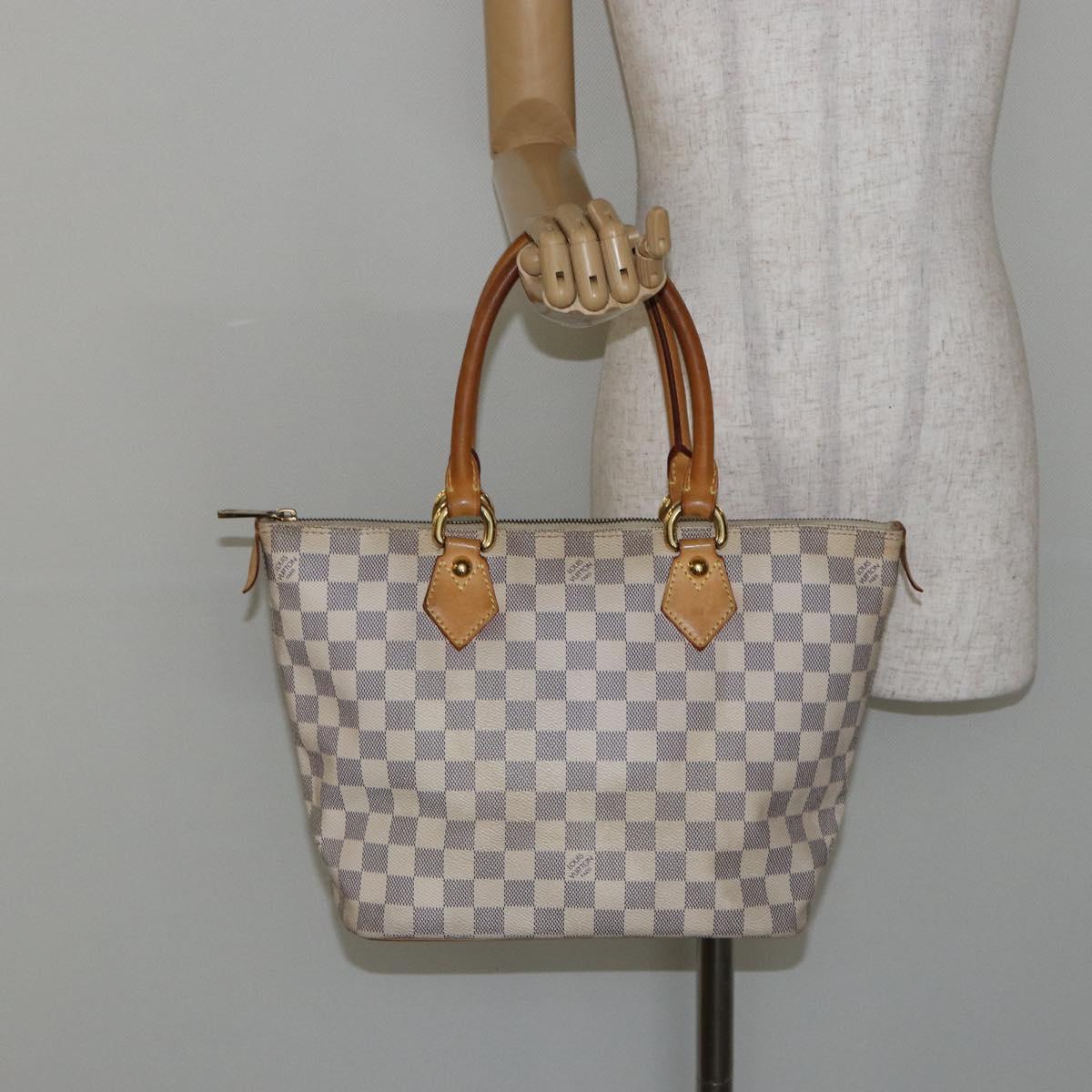 LOUIS VUITTON Damier Azur Saleya PM Tote Bag N51186 LV Auth 146221