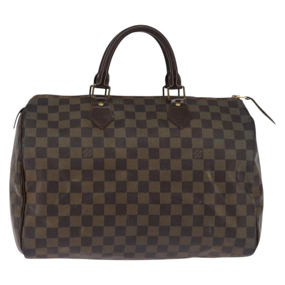 LOUIS VUITTON Damier Ebene Speedy 35 Hand Bag N41363 LV Auth 146223