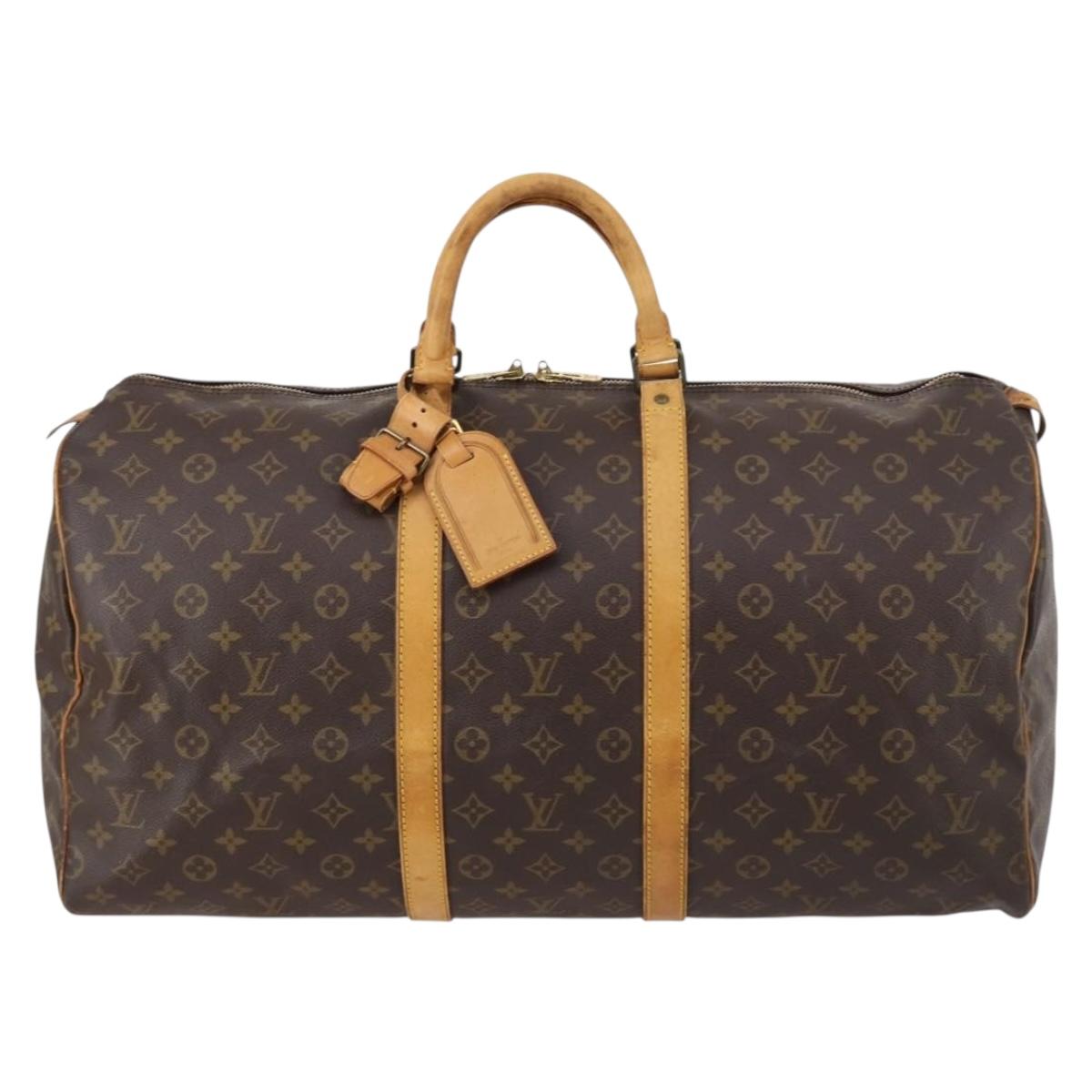 LOUIS VUITTON Monogram Keepall 55 Boston Bag M41424 LV Auth 146237