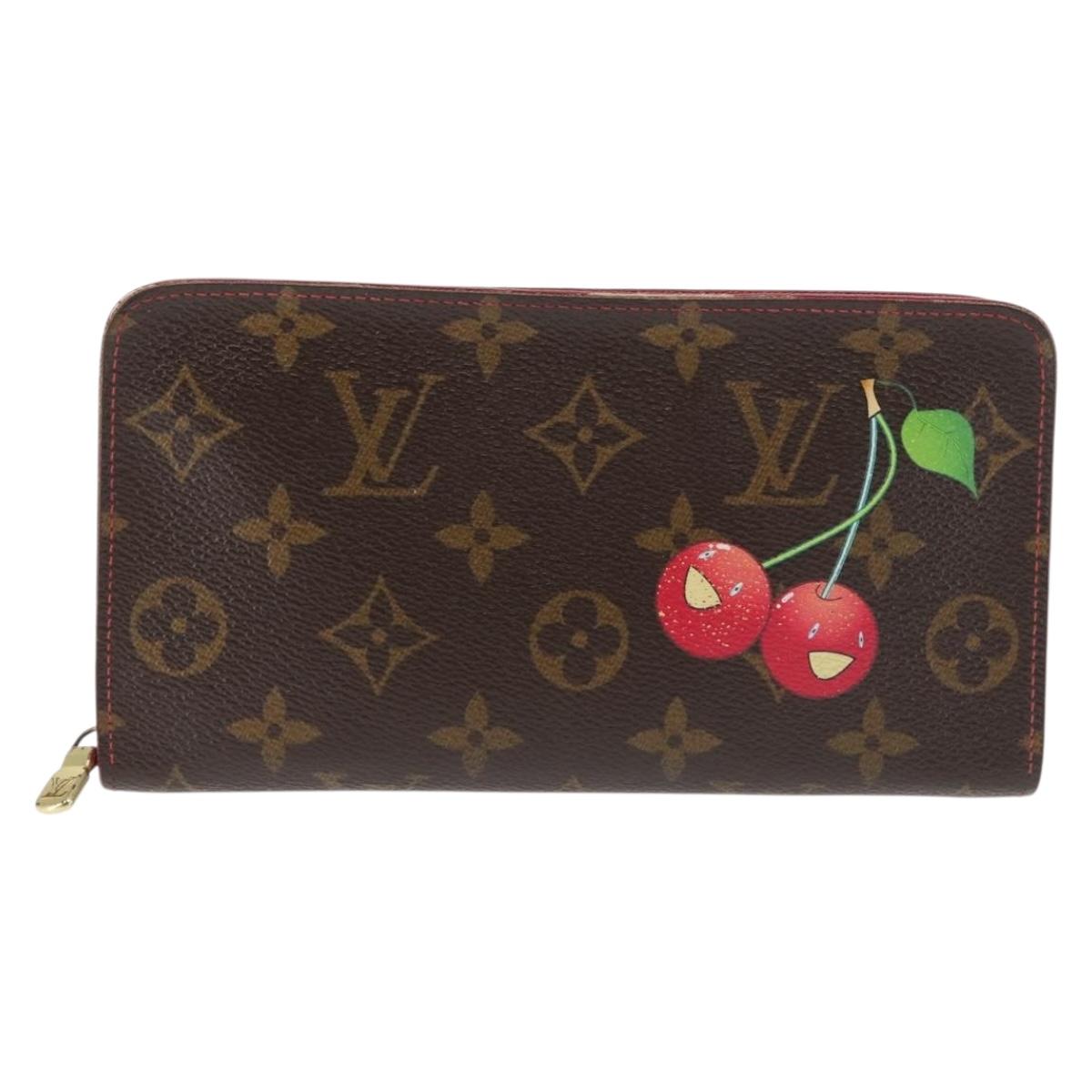 LOUIS VUITTON Monogram Cherry Porte Monnaie Zip Long Wallet M95006 Auth 146243