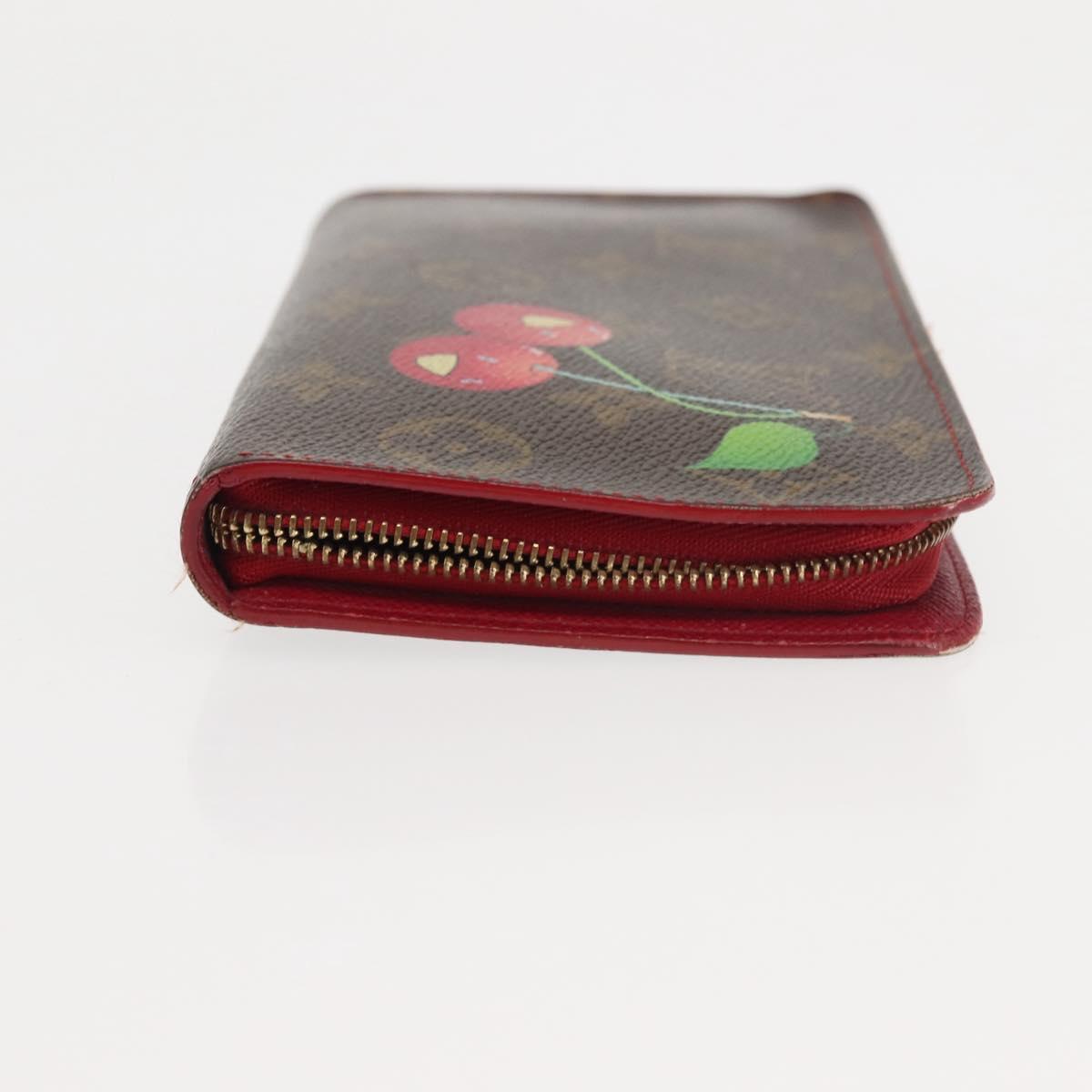 LOUIS VUITTON Monogram Cherry Porte Monnaie Zip Long Wallet M95006 Auth 146243