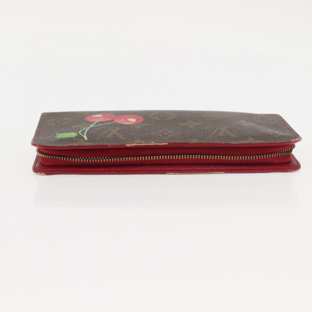 LOUIS VUITTON Monogram Cherry Porte Monnaie Zip Long Wallet M95006 Auth 146243