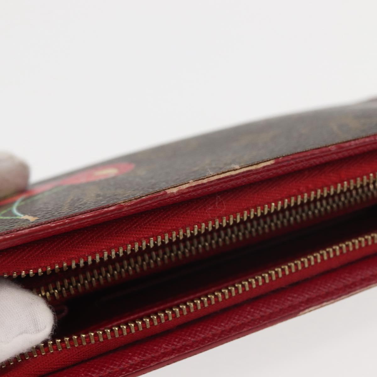 LOUIS VUITTON Monogram Cherry Porte Monnaie Zip Long Wallet M95006 Auth 146243