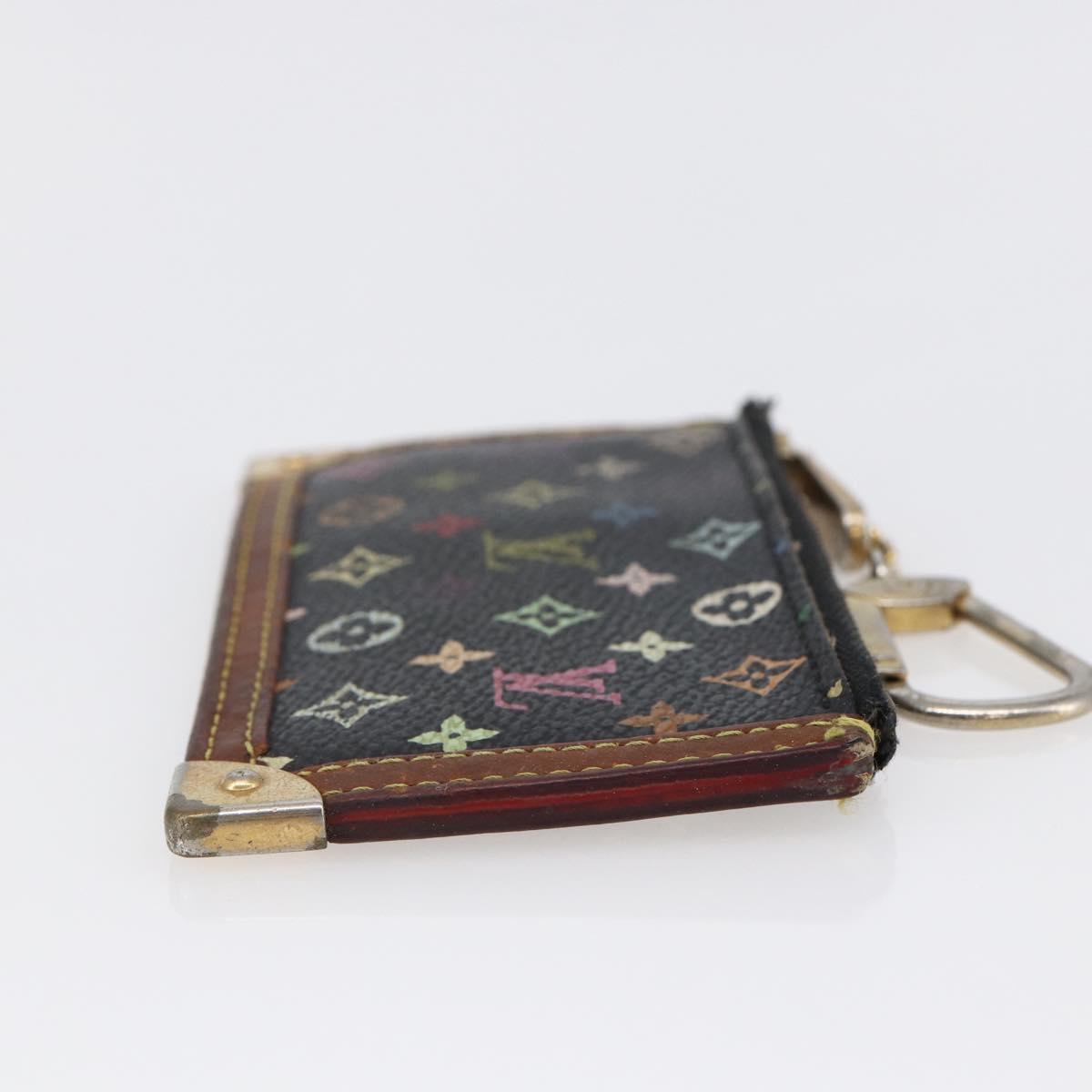 LOUIS VUITTON Multicolor Pochette Cles Coin Purse Black M13664 LV Auth 146244