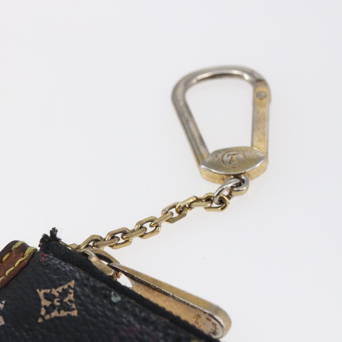 LOUIS VUITTON Multicolor Pochette Cles Coin Purse Black M13664 LV Auth 146244