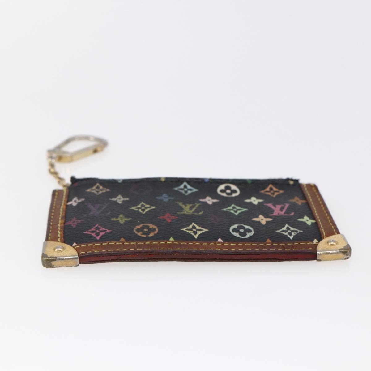 LOUIS VUITTON Multicolor Pochette Cles Coin Purse Black M13664 LV Auth 146244