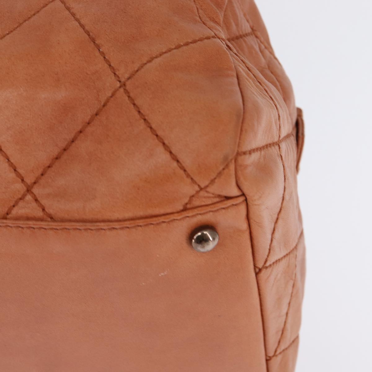 CHANEL Wild Stitch Matelasse Shoulder Bag Leather Brown CC Auth 146246