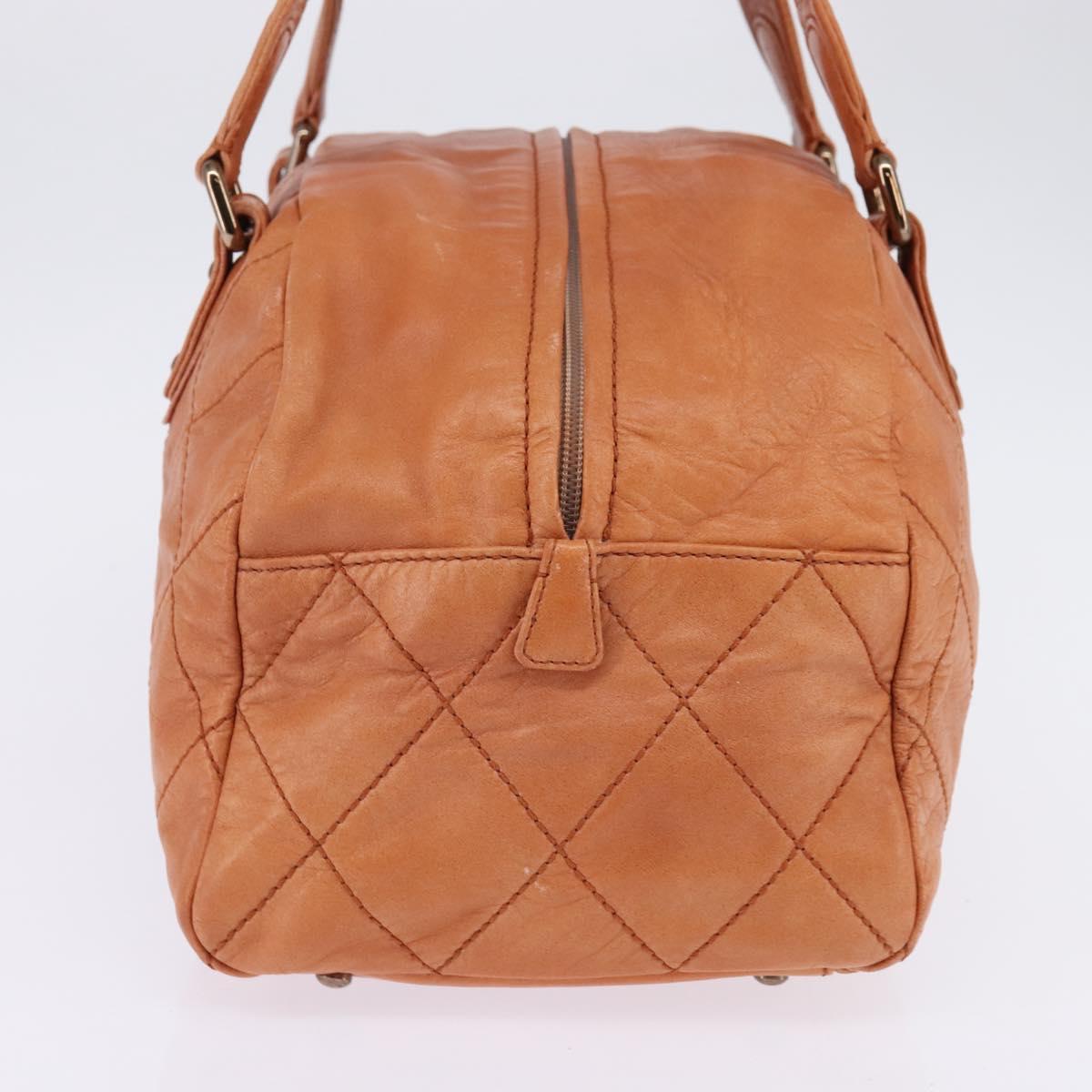 CHANEL Wild Stitch Matelasse Shoulder Bag Leather Brown CC Auth 146246