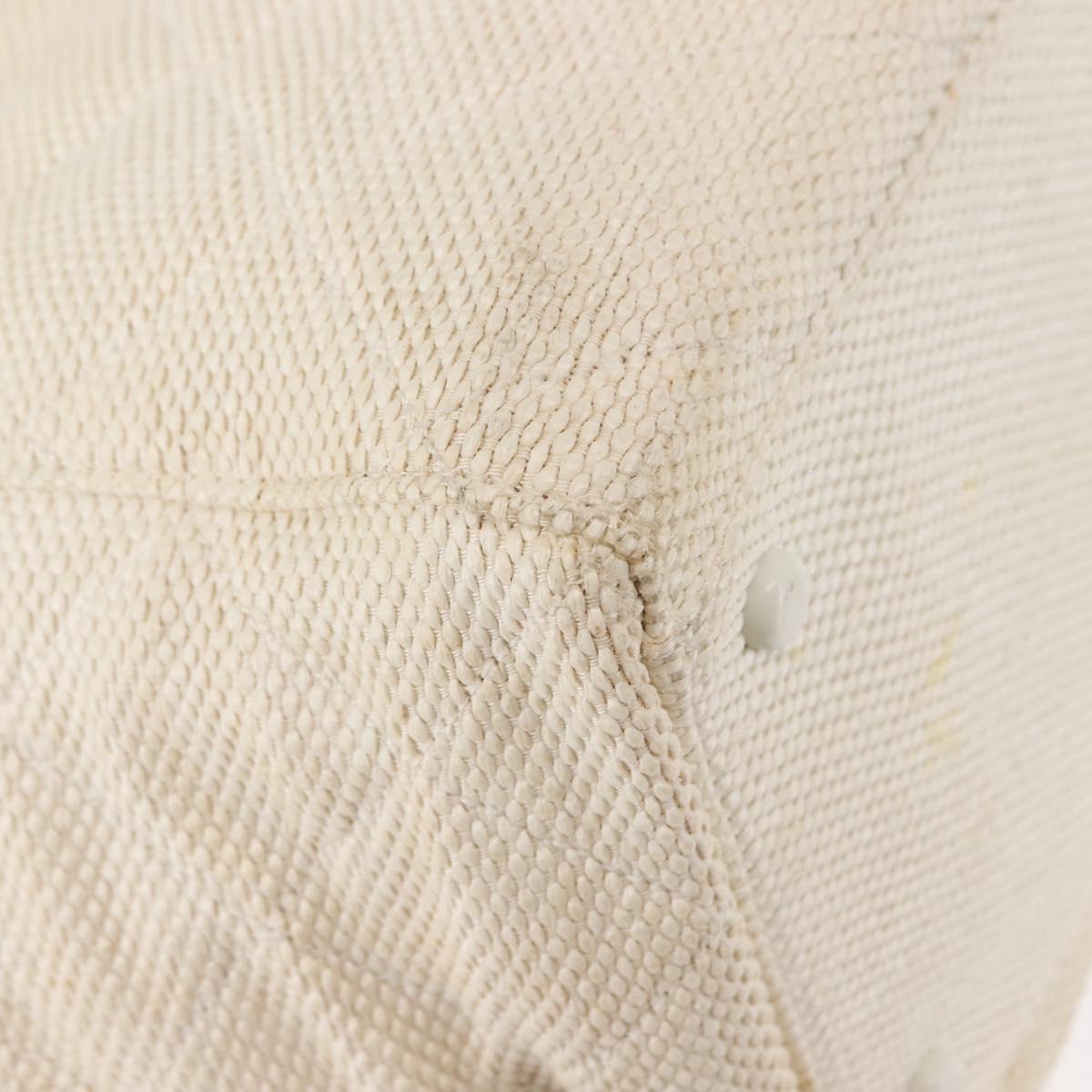 CHANEL Matelasse Tote Bag Straw White Gold CC Auth 146247