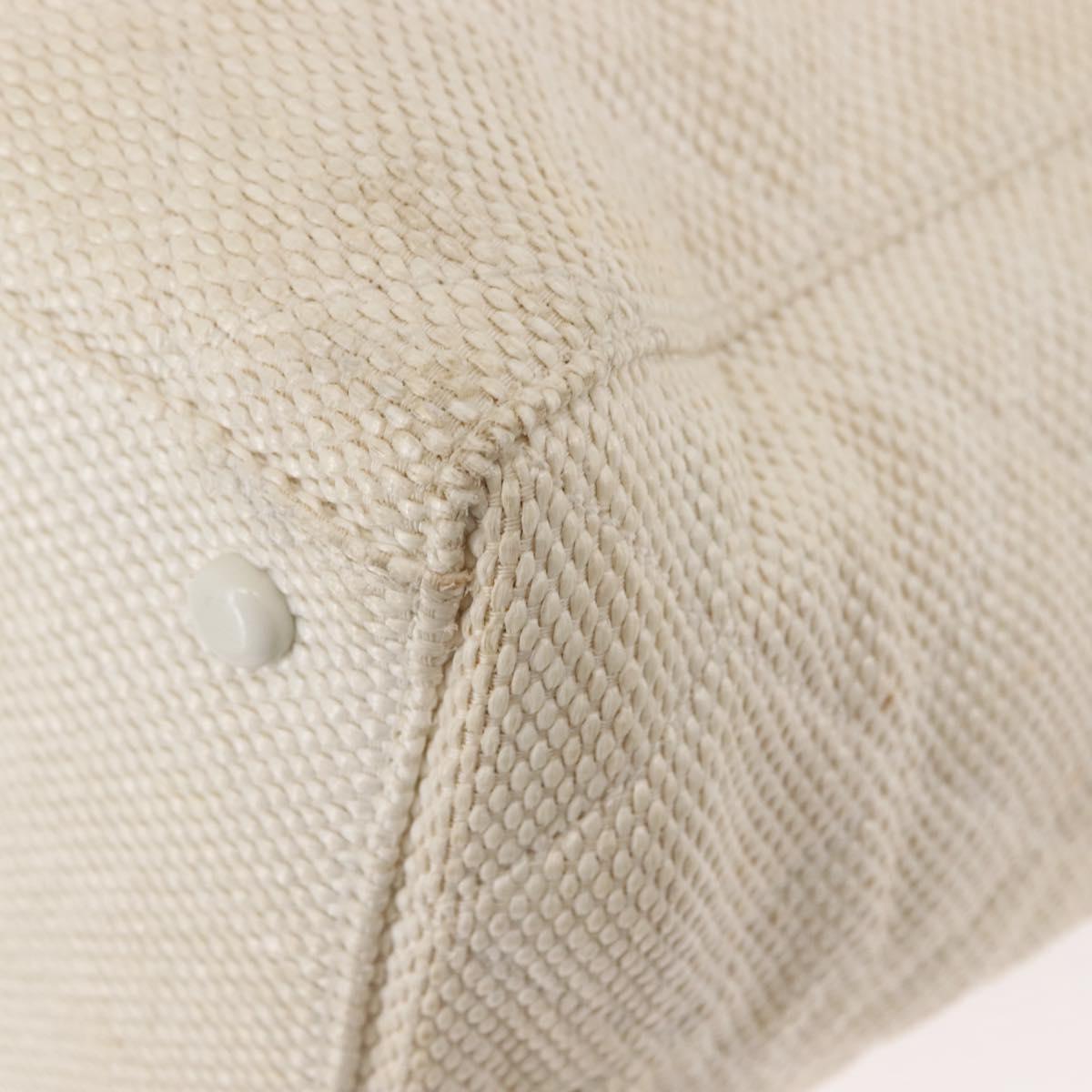 CHANEL Matelasse Tote Bag Straw White Gold CC Auth 146247