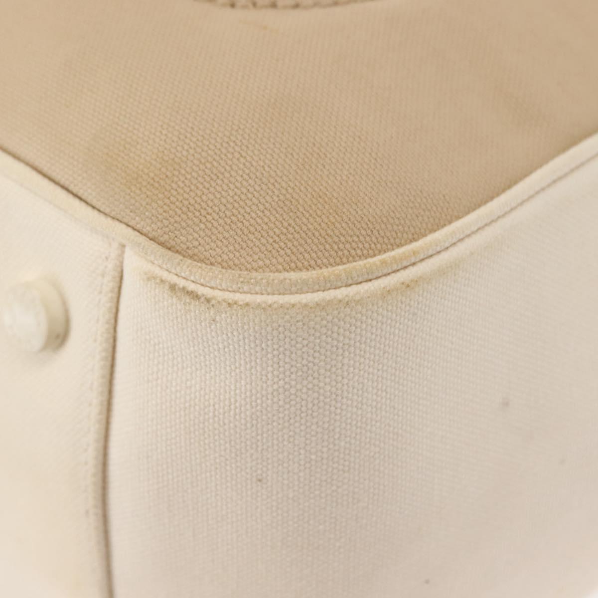 CHANEL Marshmallow Tote Bag Canvas Beige Gold CC Auth 146248