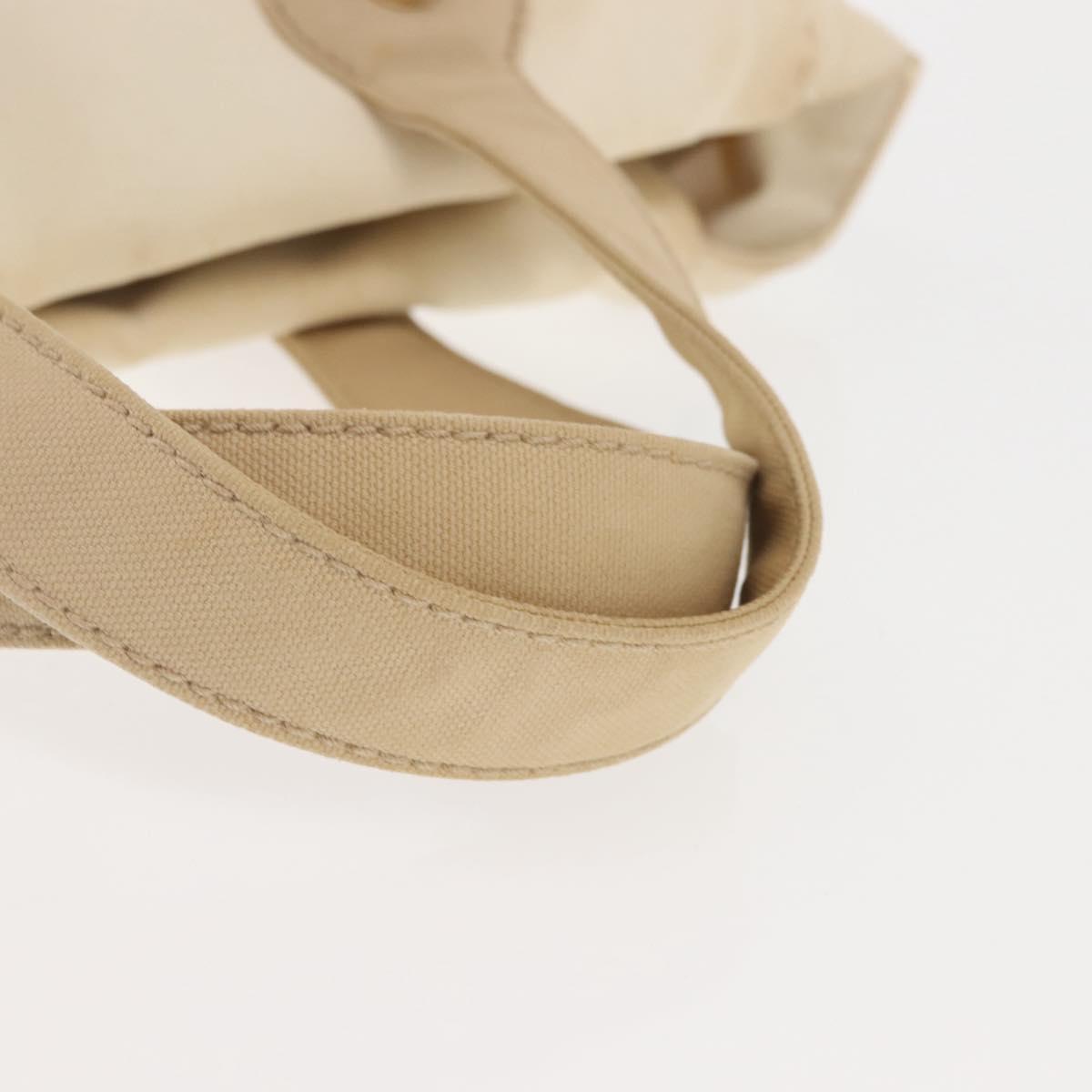 CHANEL Marshmallow Tote Bag Canvas Beige Gold CC Auth 146248