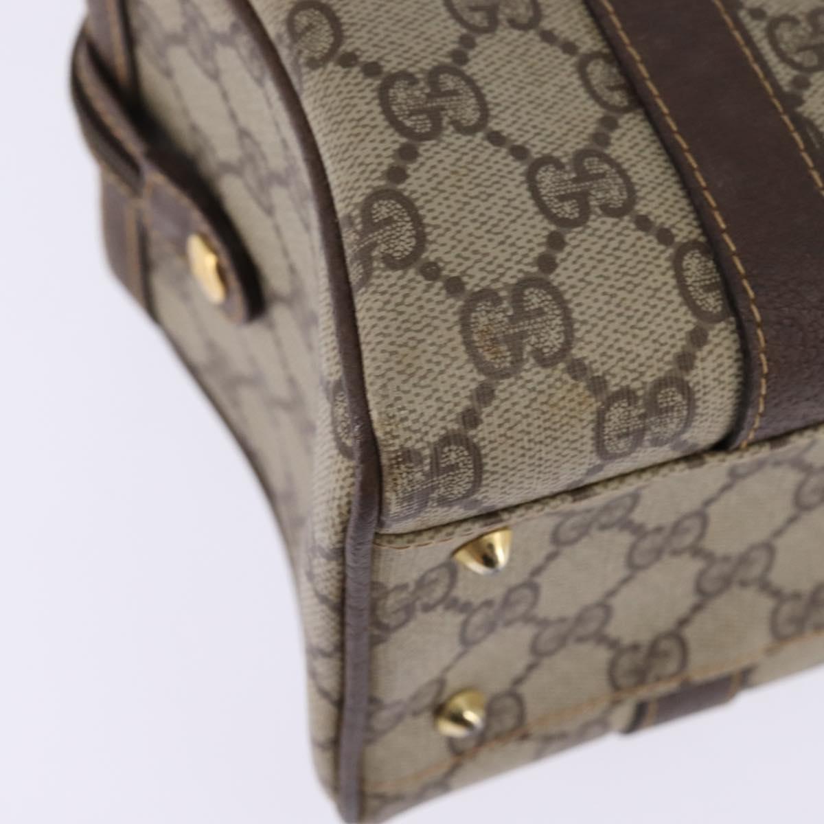GUCCI GG Supreme Boston Bag PVC Beige Gold 000 58 0093 Auth 146253