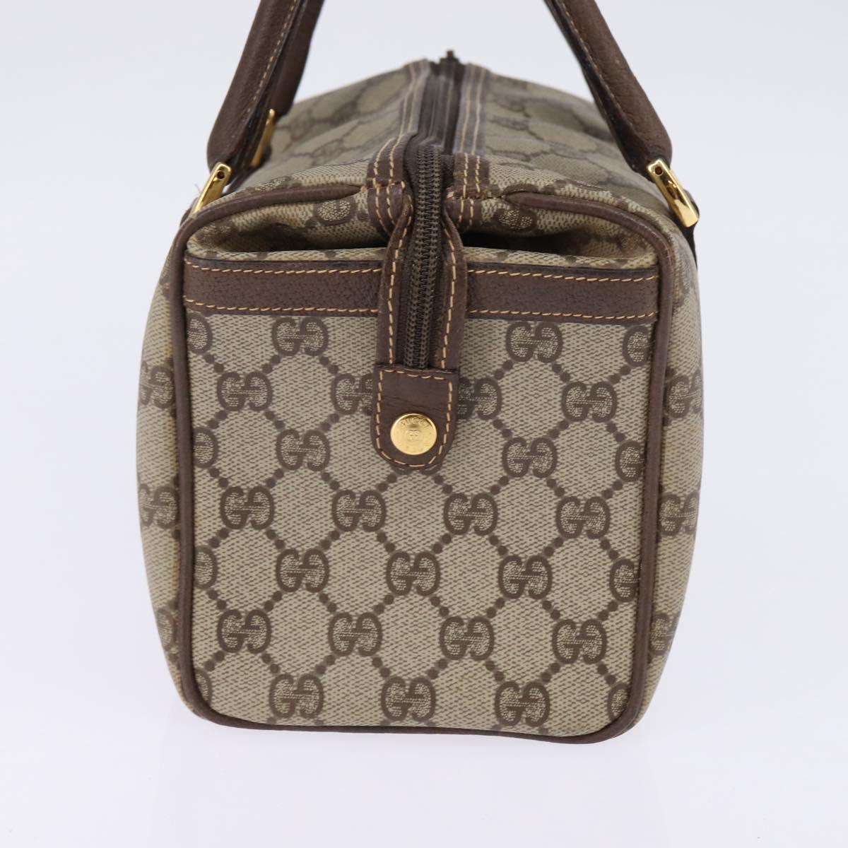 GUCCI GG Supreme Boston Bag PVC Beige Gold 000 58 0093 Auth 146253
