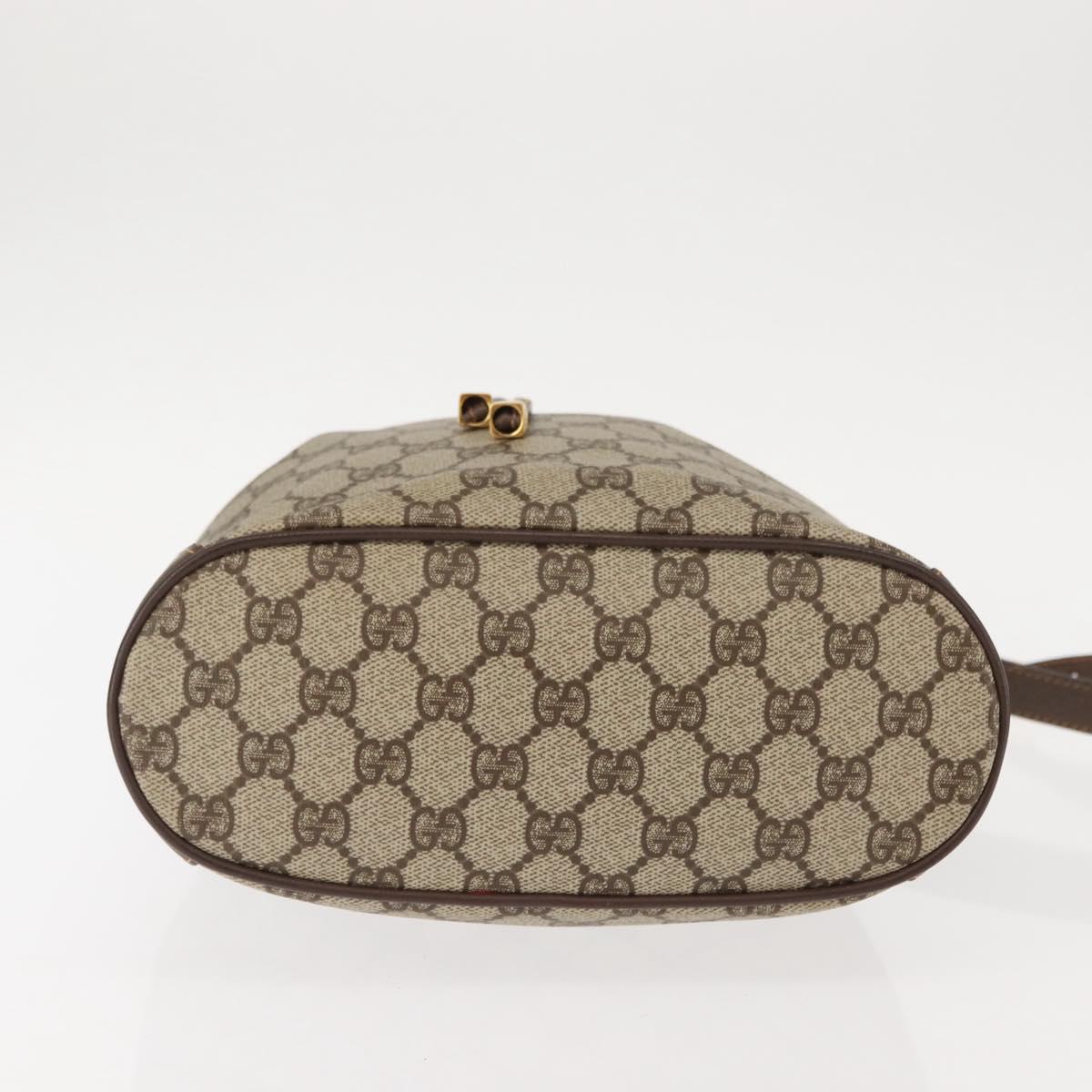 GUCCI GG Supreme Web Sherry Line Bag PVC Beige Gold 164 02 034 Auth 146255