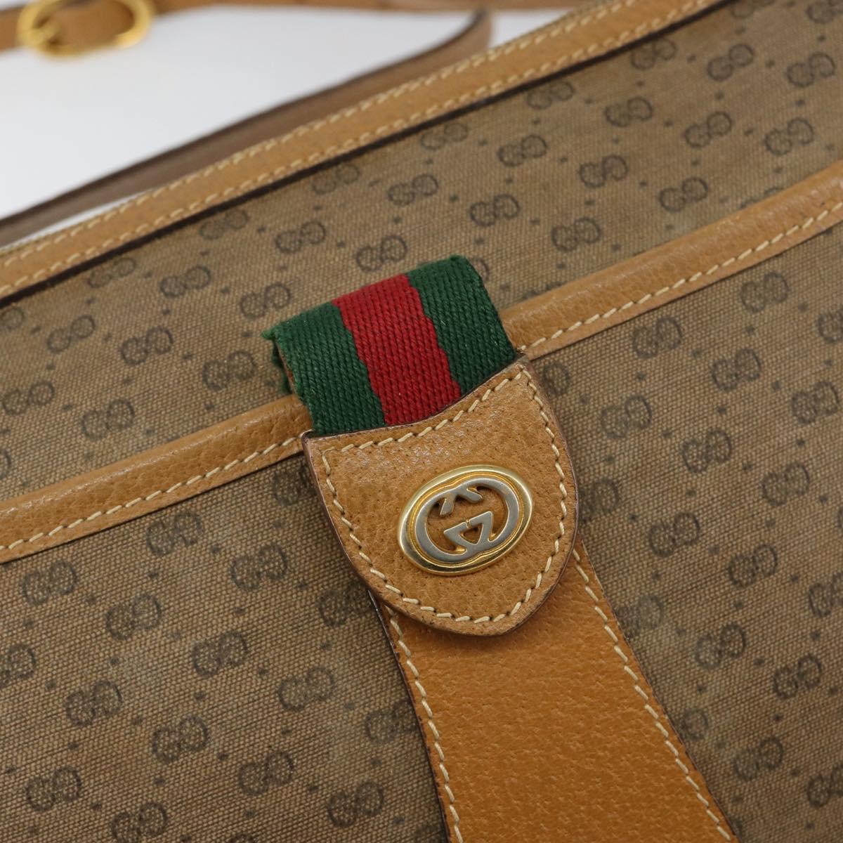 GUCCI Micro GG Supreme Web Sherry Line Bag PVC Beige Gold 89 02 032 Auth 146259