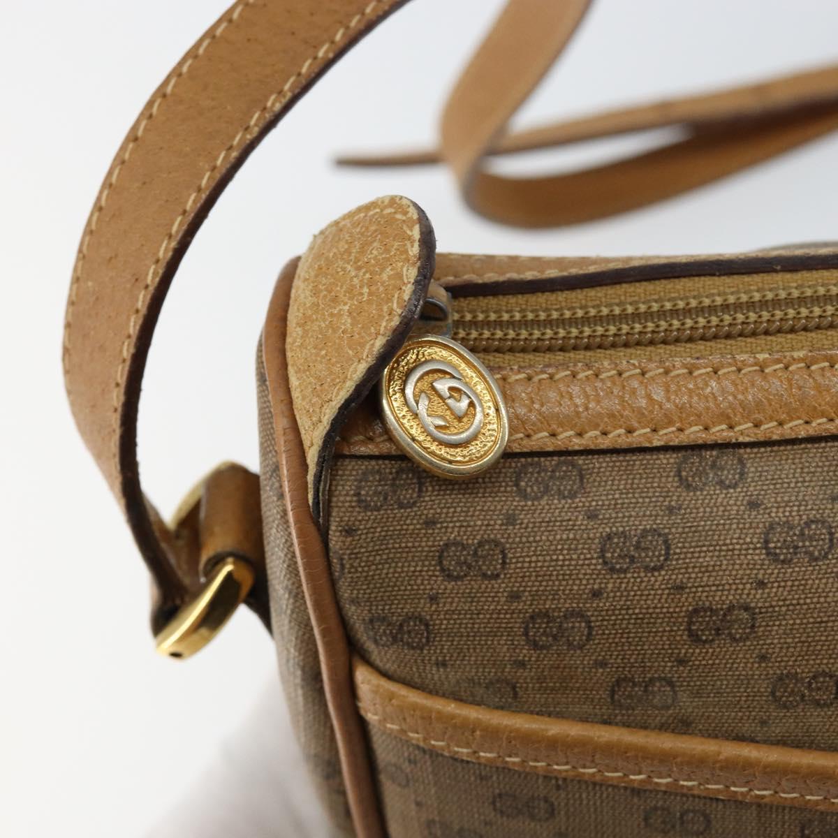 GUCCI Micro GG Supreme Web Sherry Line Bag PVC Beige Gold 89 02 032 Auth 146259