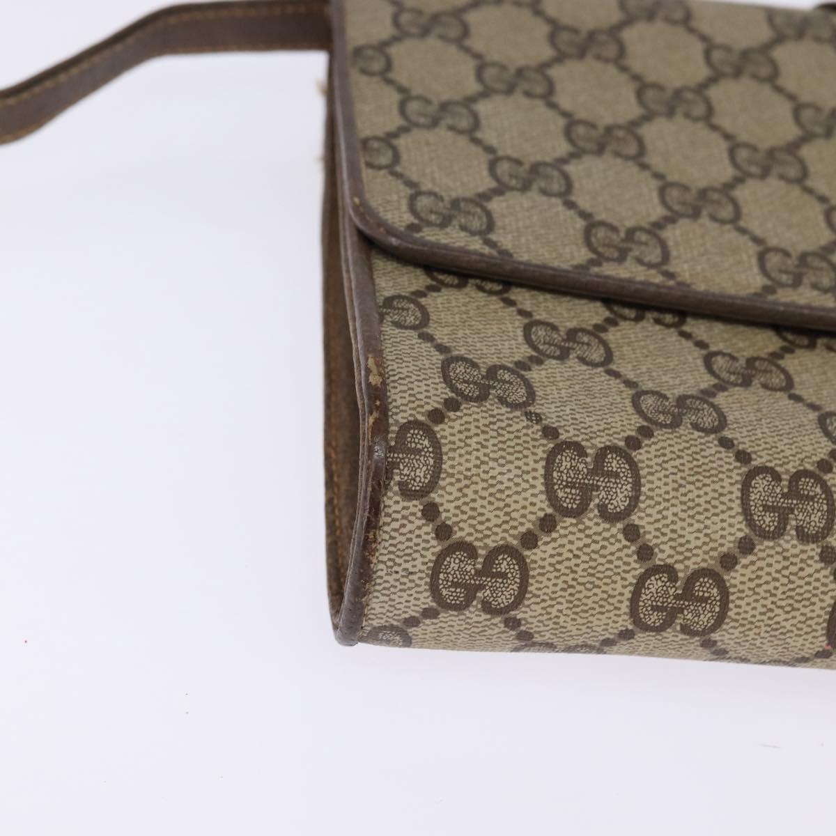 GUCCI GG Supreme Shoulder Bag PVC Beige Gold 94 02 050 Auth 146260