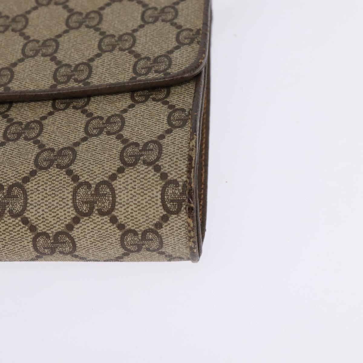 GUCCI GG Supreme Shoulder Bag PVC Beige Gold 94 02 050 Auth 146260