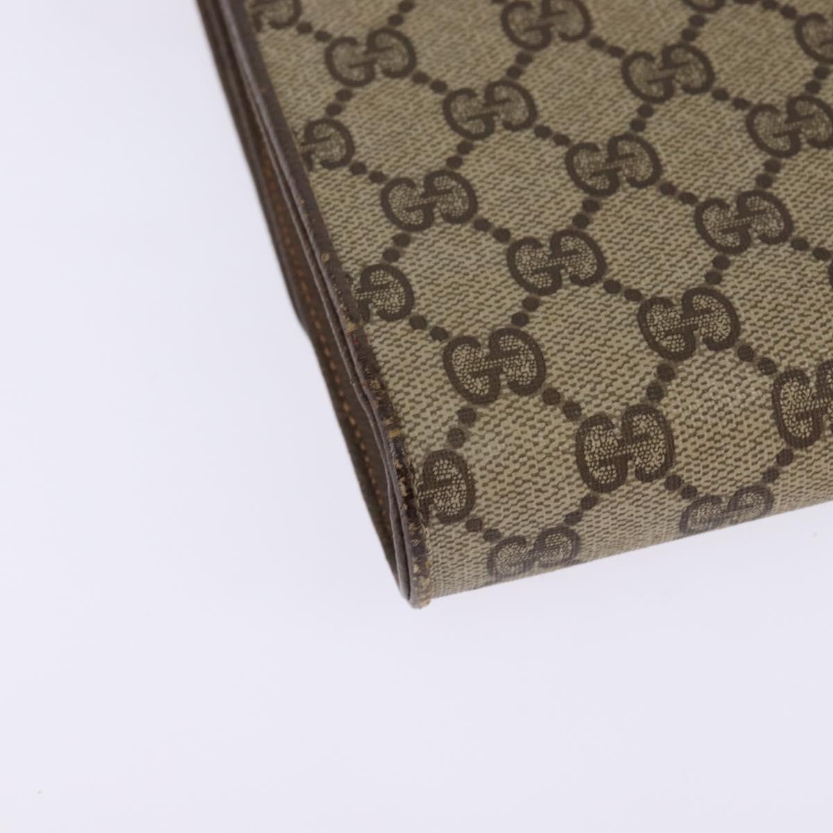 GUCCI GG Supreme Shoulder Bag PVC Beige Gold 94 02 050 Auth 146260
