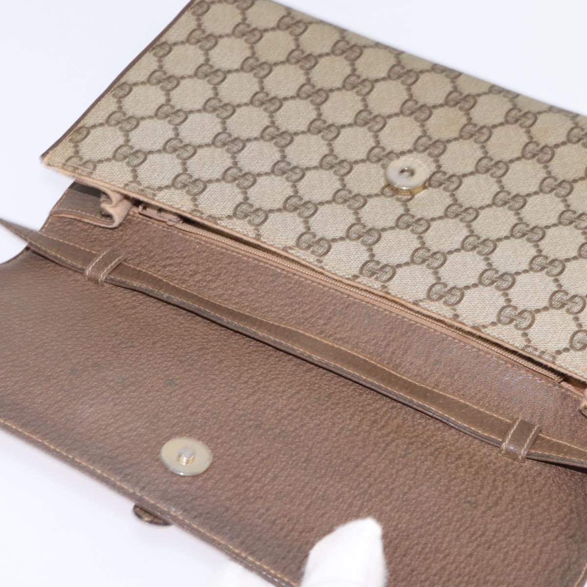 GUCCI GG Supreme Shoulder Bag PVC Beige Gold 94 02 050 Auth 146260