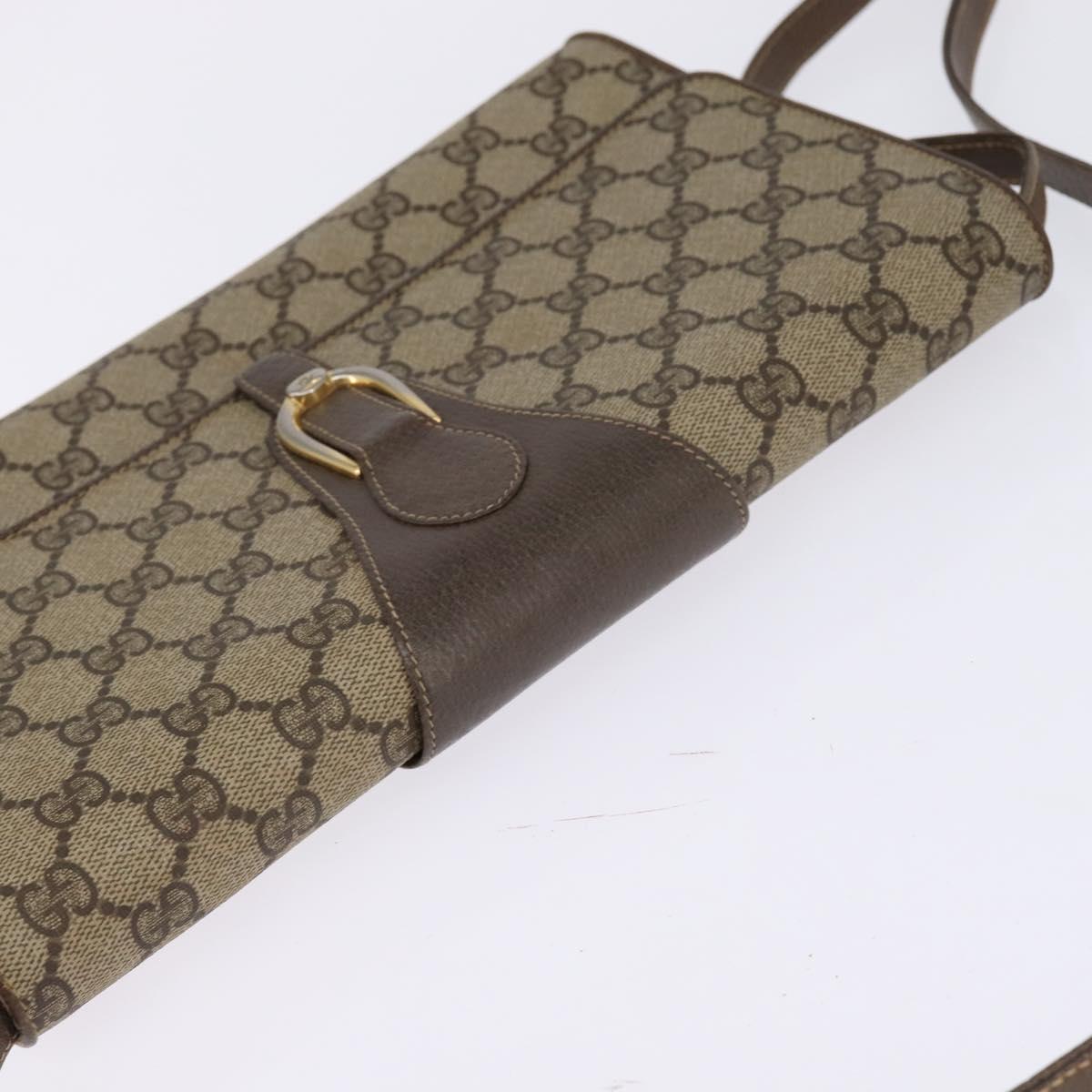 GUCCI GG Supreme Shoulder Bag PVC Beige Gold 94 02 050 Auth 146260
