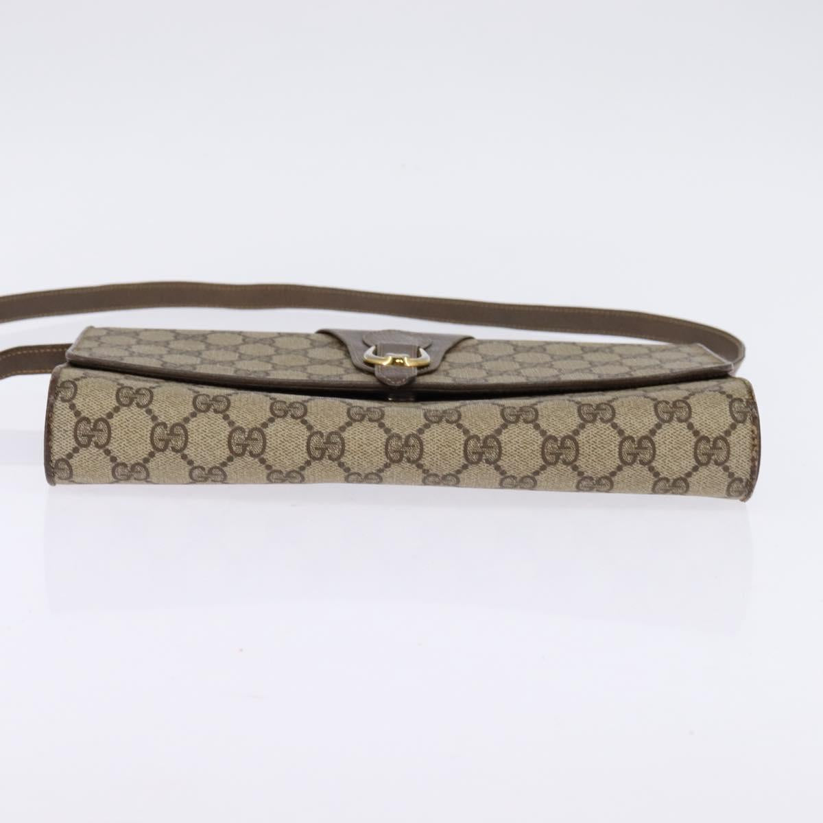GUCCI GG Supreme Shoulder Bag PVC Beige Gold 94 02 050 Auth 146260