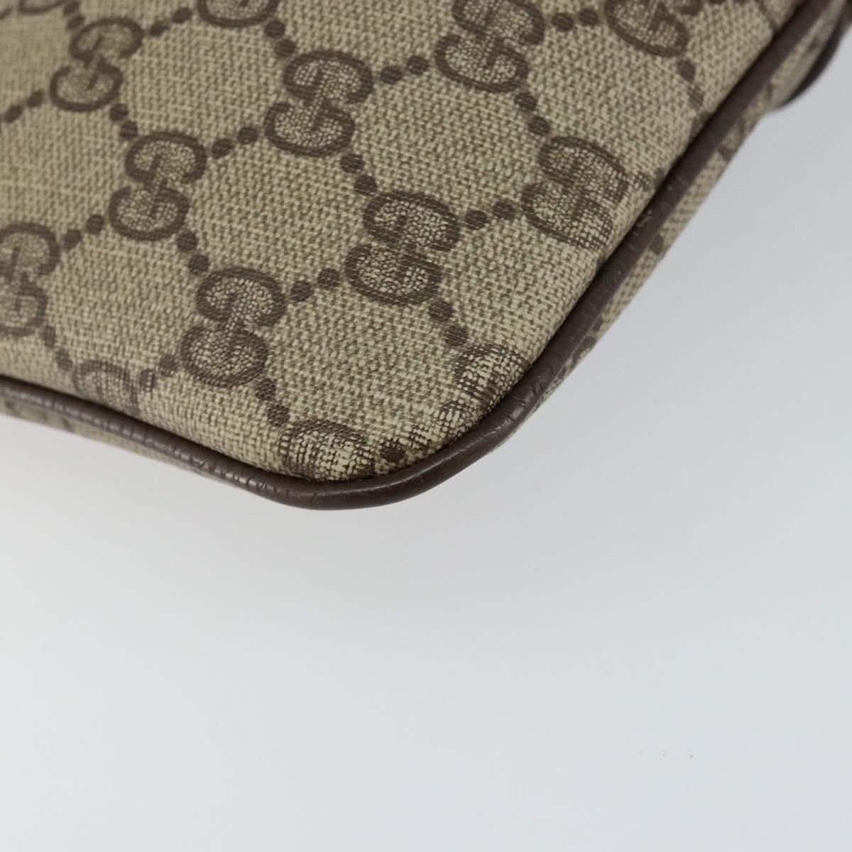 GUCCI GG Supreme Web Sherry Line Bag PVC Beige Gold 904 02 047 Auth 146261