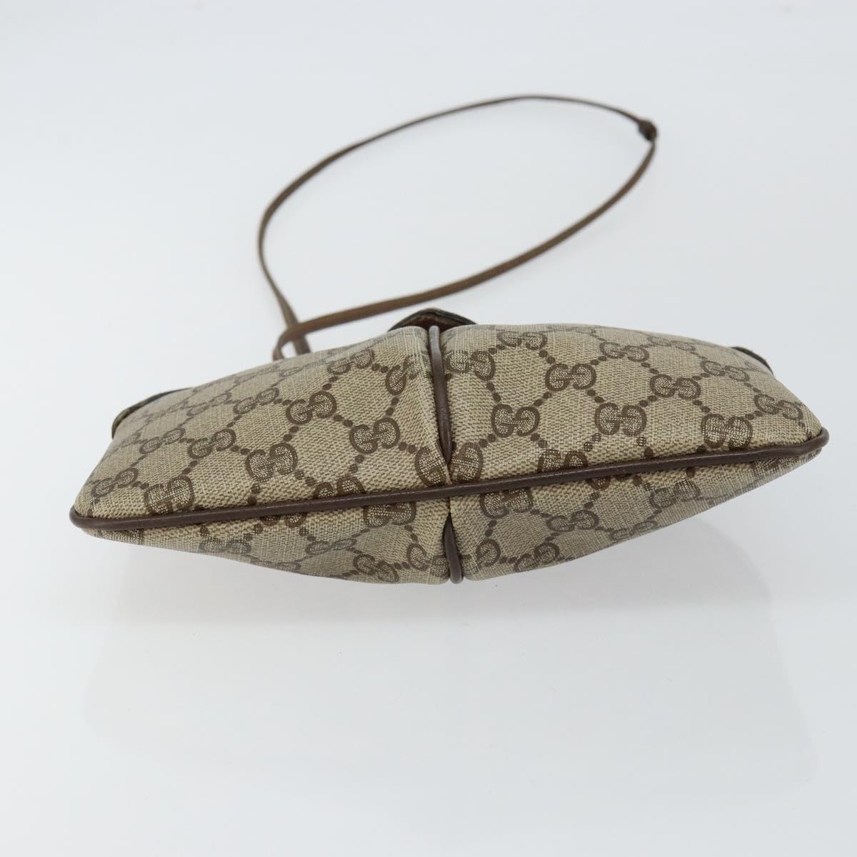 GUCCI GG Supreme Web Sherry Line Bag PVC Beige Gold 904 02 047 Auth 146261