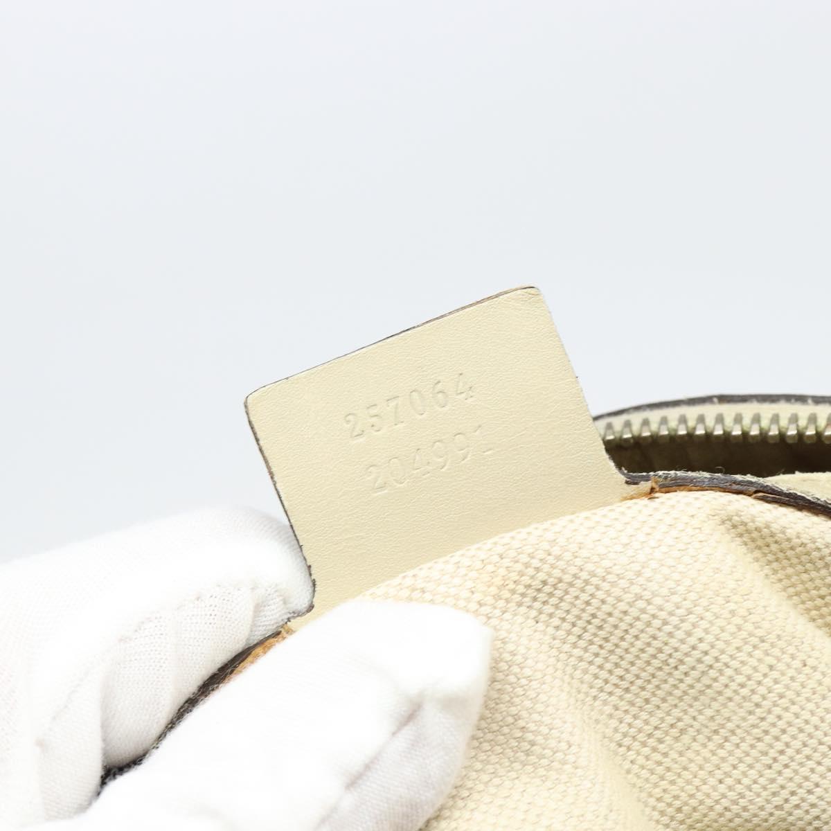 GUCCI GG Canvas Web Sherry Line Pretty Bag Beige Gold 257064 Auth 146262