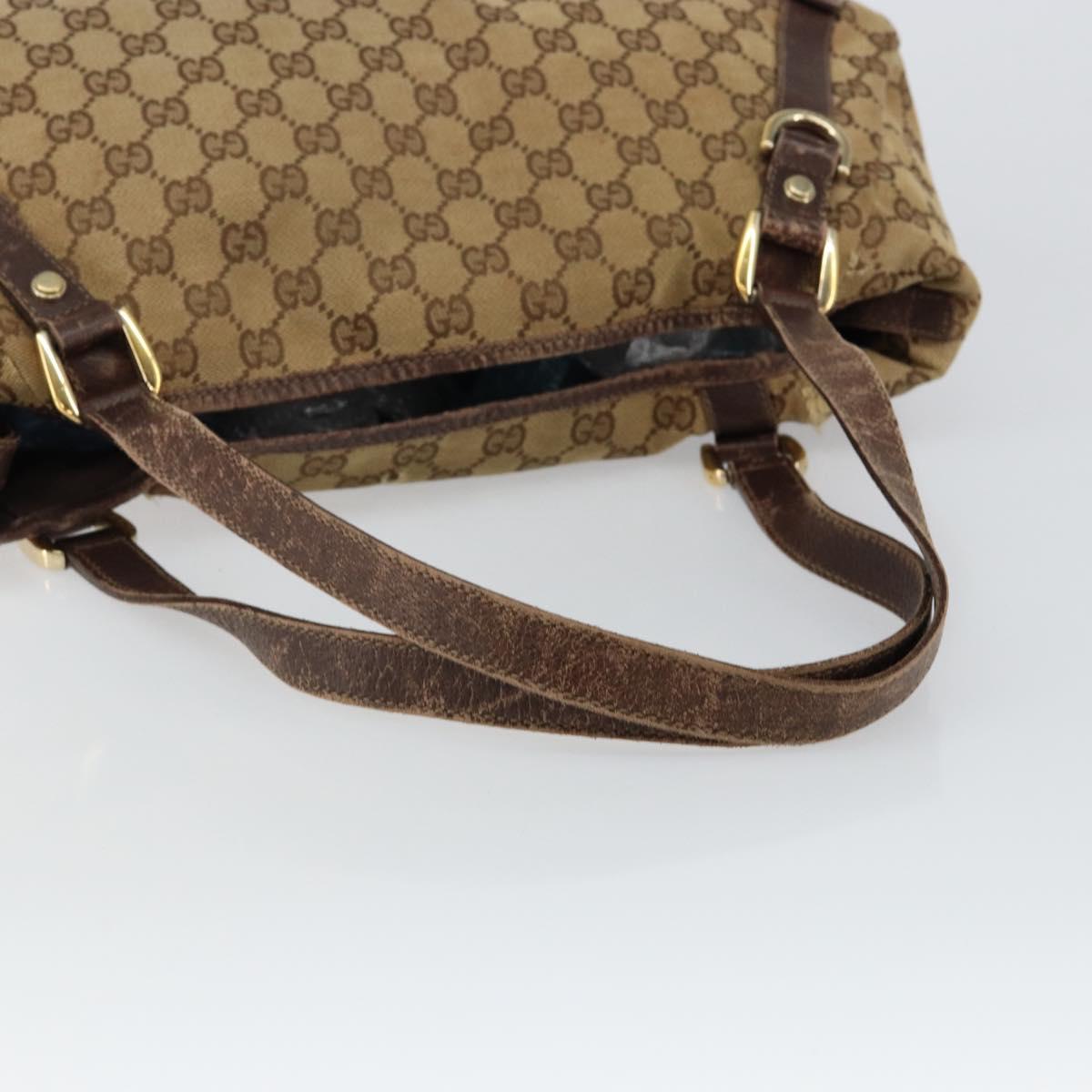 GUCCI GG Canvas Abbey Tote Bag Beige Gold 130736 Auth 146263