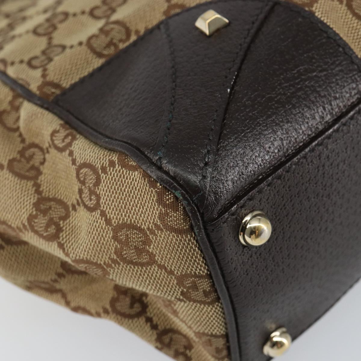 GUCCI GG Canvas New Jackie Shoulder Bag Beige Gold 124407 Auth 146264