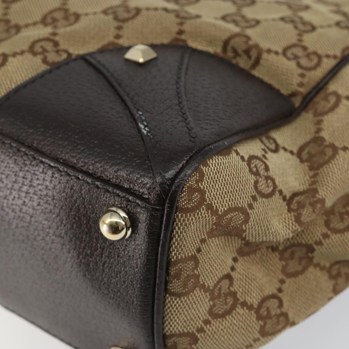 GUCCI GG Canvas New Jackie Shoulder Bag Beige Gold 124407 Auth 146264
