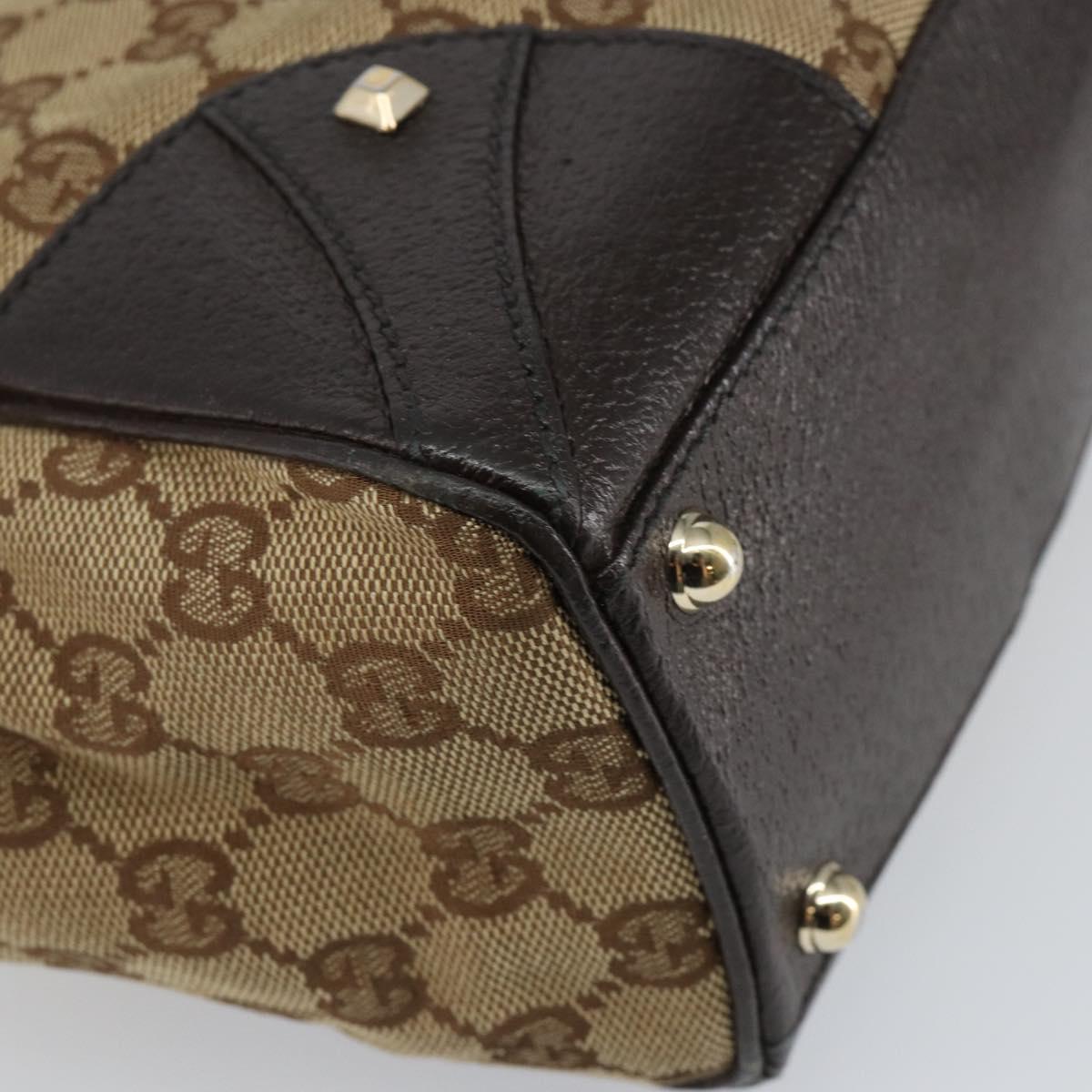 GUCCI GG Canvas New Jackie Shoulder Bag Beige Gold 124407 Auth 146264