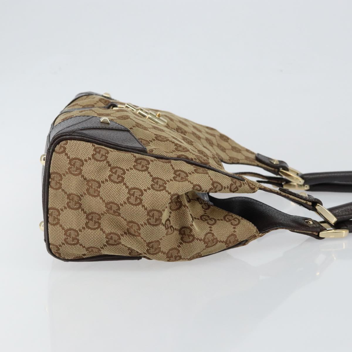 GUCCI GG Canvas New Jackie Shoulder Bag Beige Gold 124407 Auth 146264